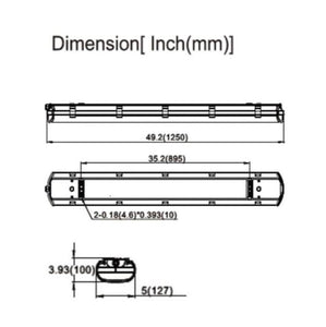 Pack of 2 4ft LED Vapor Tight - 52w - 6812Lm - 5000K - 100w MH Equal