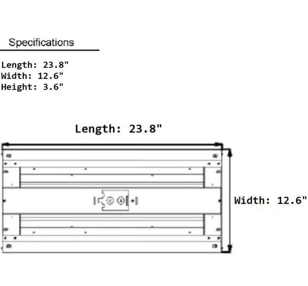 2ft LED Linear High Bay Light - 110w - 14410Lm - 250w MH Equal