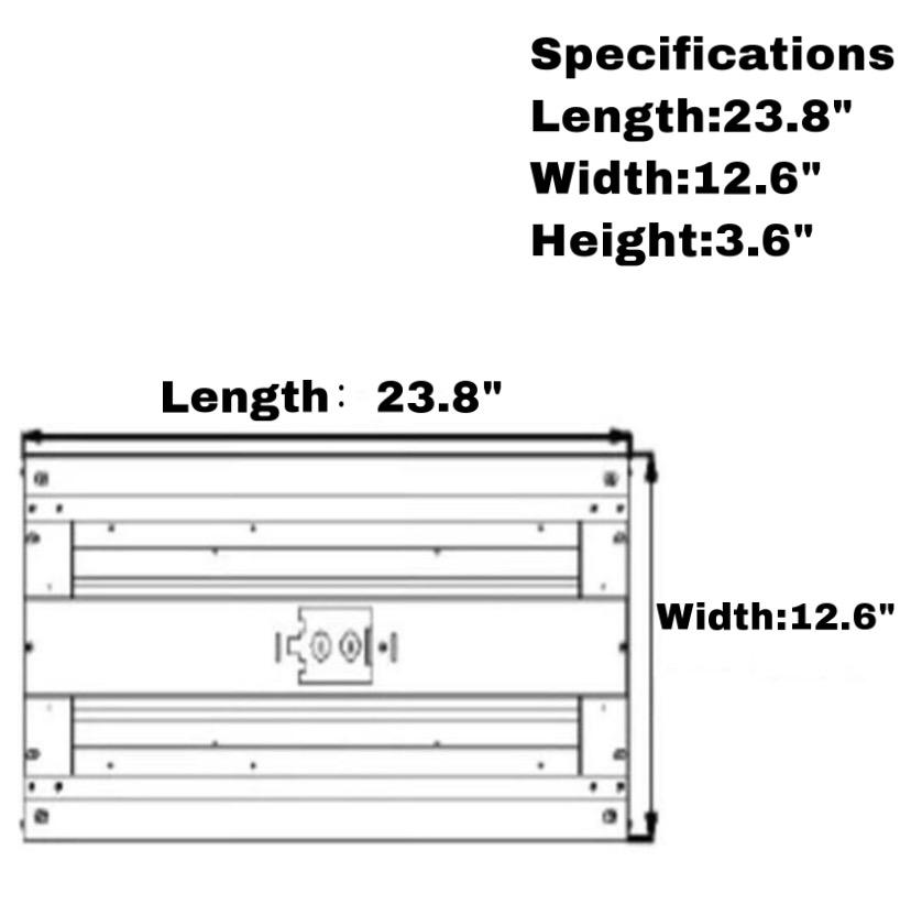 2ft LED Linear High Bay Light - 321w - 41730Lm - 642w MH Equal