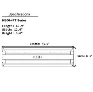 4ft LED Linear High Bay Light - 265w - 34715Lm - 700w MH Equal