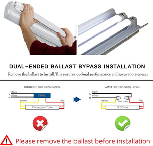 MARIQIYY led Light,T8 LED Tube Light,6 Pack,4FT,18W.5500-6000K Daylight, 2350LM, Dual Power,1mm Thickness Aluminum with Milky White PC,T12T10T8 Fluorescent lamp of Replacement.
