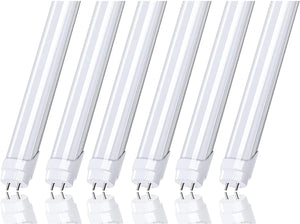 MARIQIYY T8 LED Tube Light, 6 Pack,2FT,9W,5500-6000K,1170LM,Dual-end Power,Aluminum and pc Cover. (2FT)