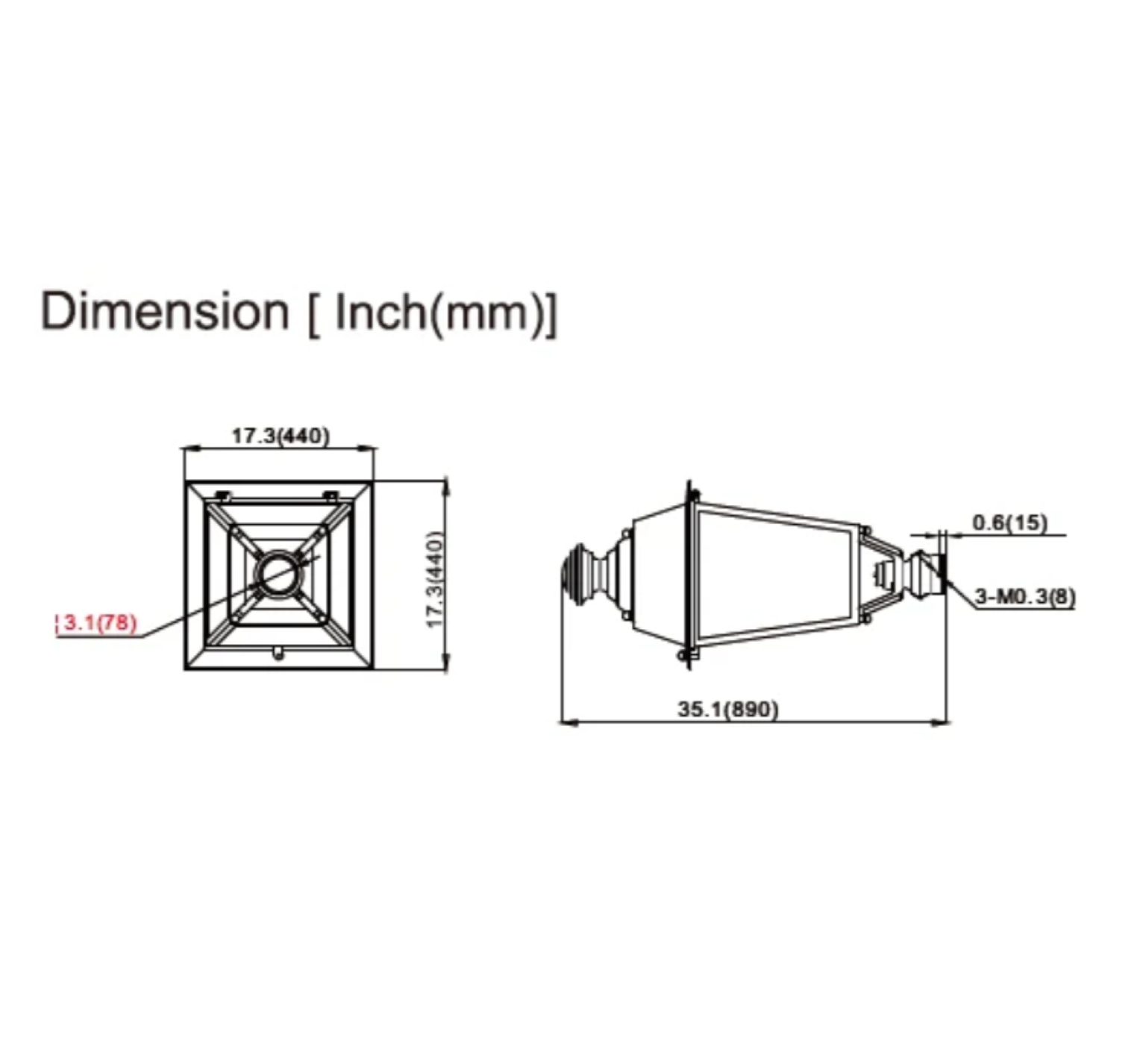 LED Post Top Lamp - 40w- 5400Lm - 4000K