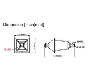 LED Post Top Lamp - 40w- 5400Lm - 4000K