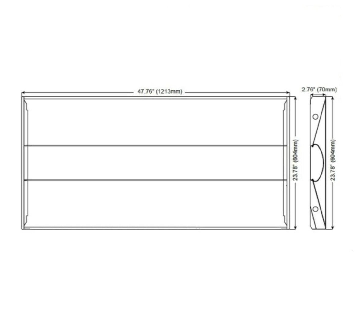 Pack of 2 LED Troffer Light 4x2ft - 45w - 5625Lm - 4000K - 100w Equal