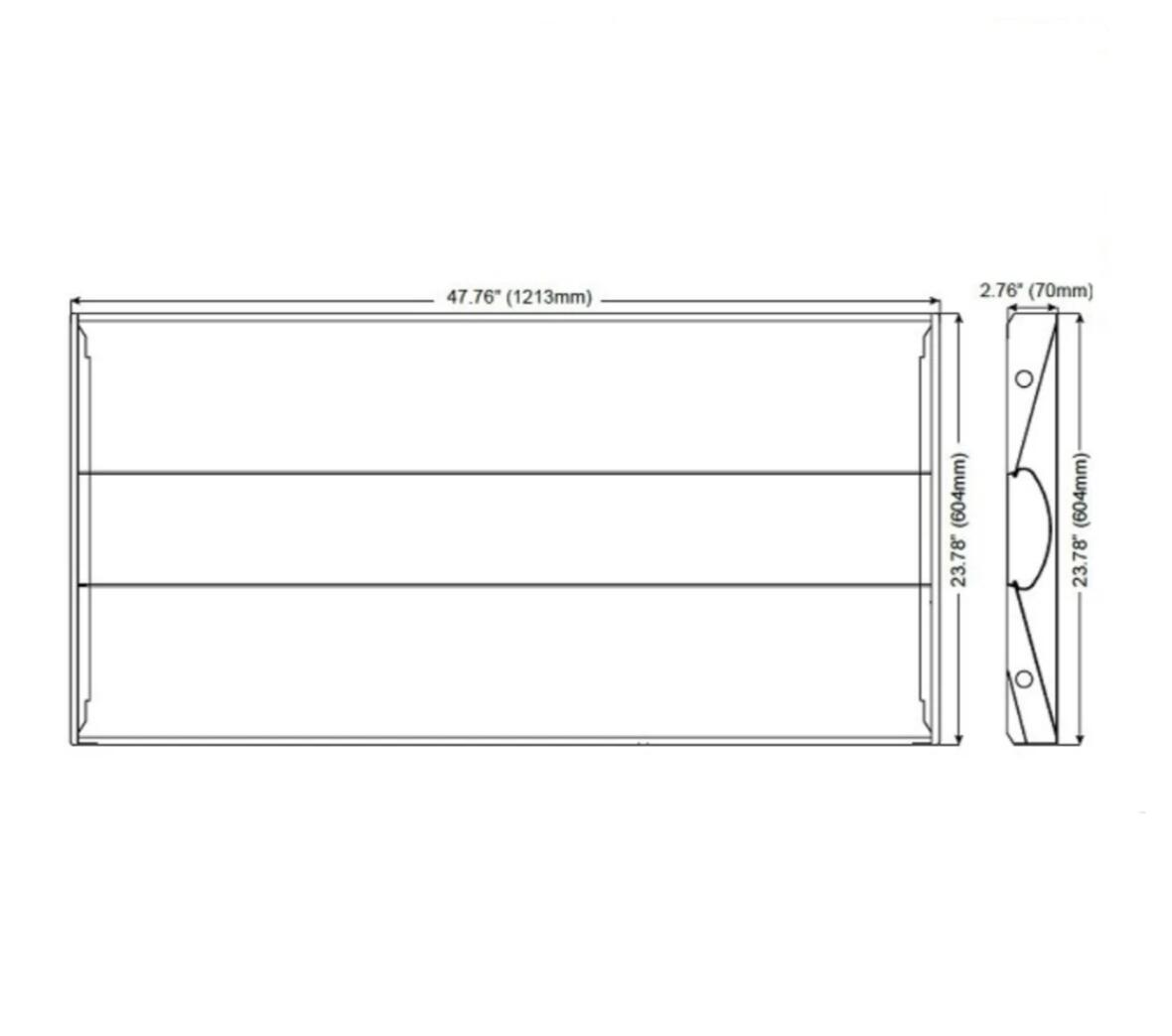 Pack of 2 LED Troffer Light 4x2ft - 46w - 5625Lm - 3500K - 100w Equal