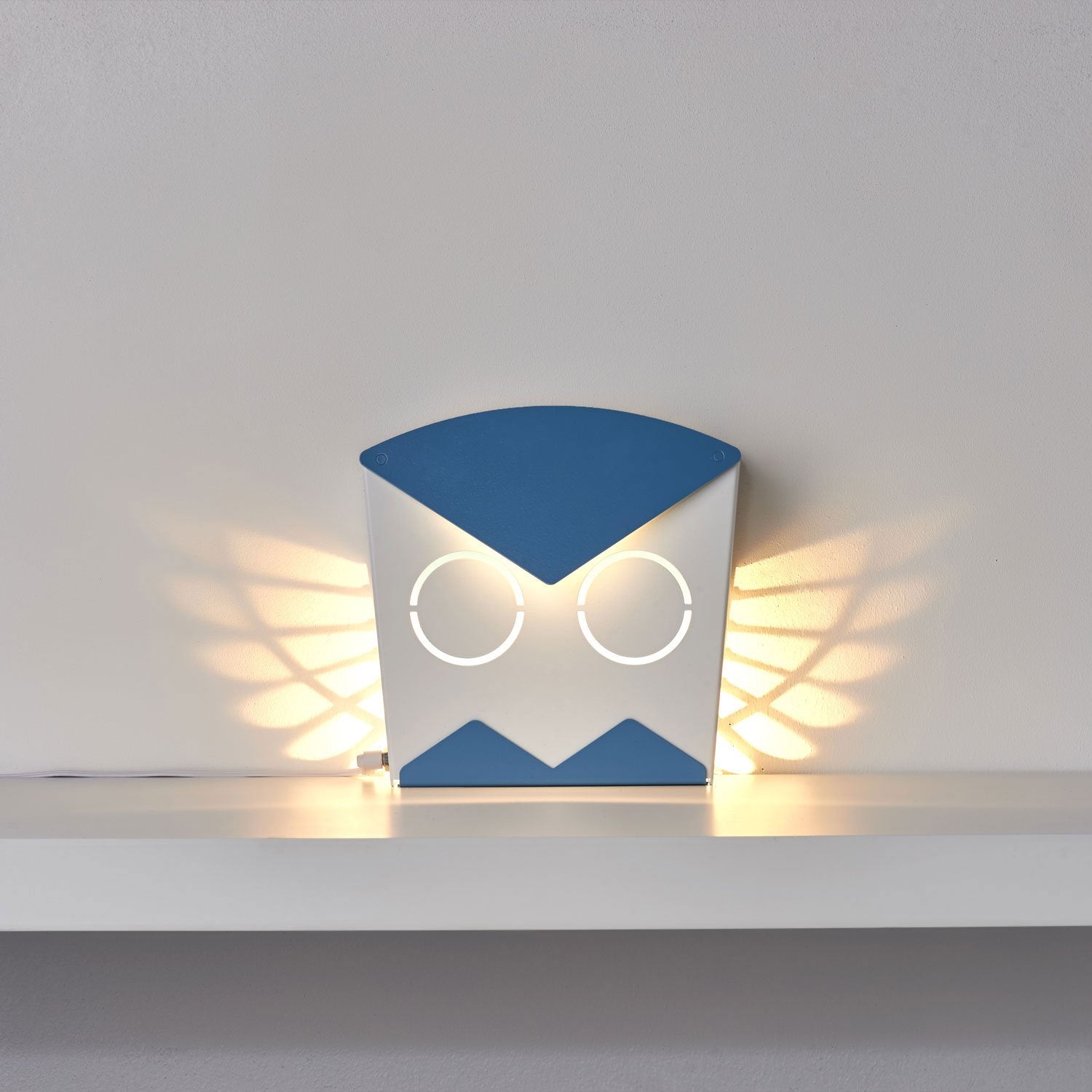 Blue Aluminum Owl LED Light Fixture