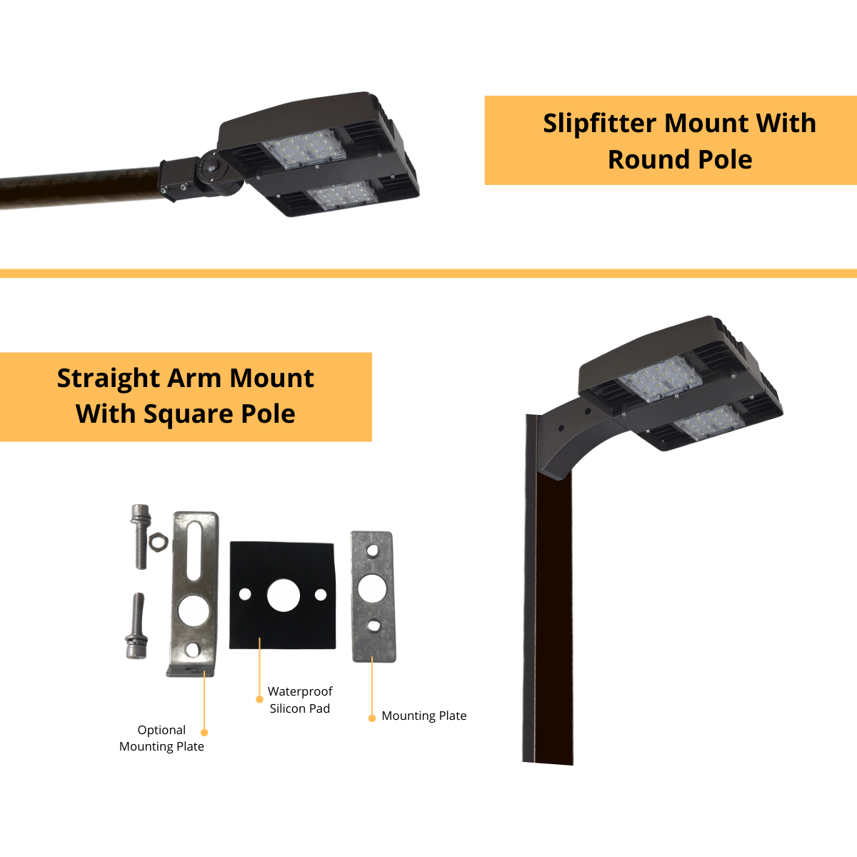 LED Parking Lot Light Shoebox Light Fixture - 150w - 19500Lm - AC 277-480v - 400W MH Equal