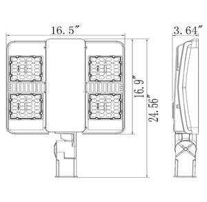 LED Parking Lot Light Shoebox Light Fixture - 300w - 43500Lm - AC 277-480v - 1000W MH Equal