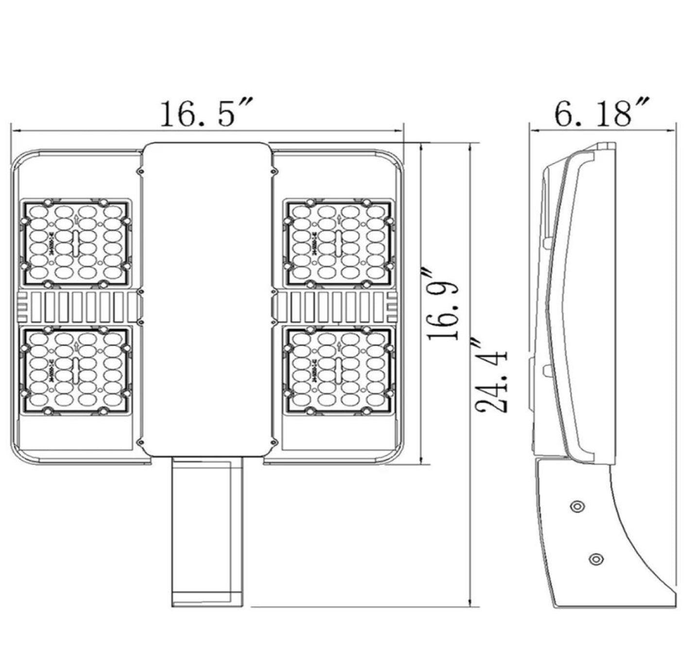 LED Parking Lot Light Shoebox Light Fixture - 300w - 43500Lm - AC 277-480v - 1000W MH Equal