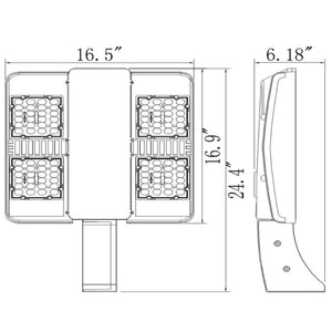 LED Parking Lot Light Shoebox Light Fixture - 300w - 43500Lm - AC 277-480v - 1000W MH Equal